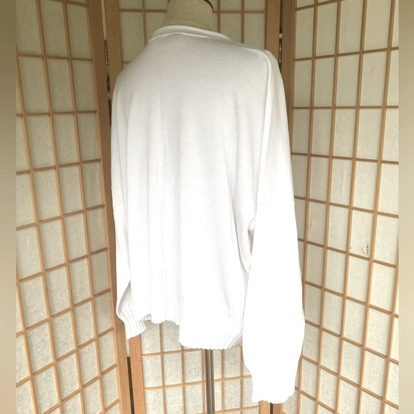 Shirin Guild White Cotton Boxy Loose Fit Scotland Sweater - Picture 8 of 15